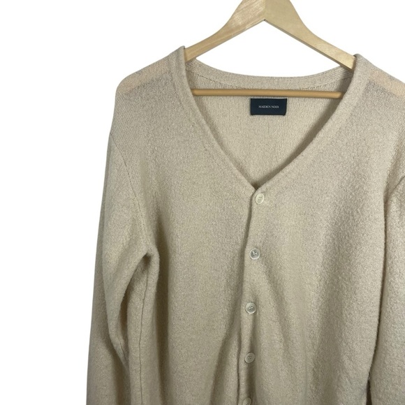 Maiden Noir Men’s Oversized Pilled V-Neck Cardigan in Tan Size 1 (S) - Picture 4 of 8